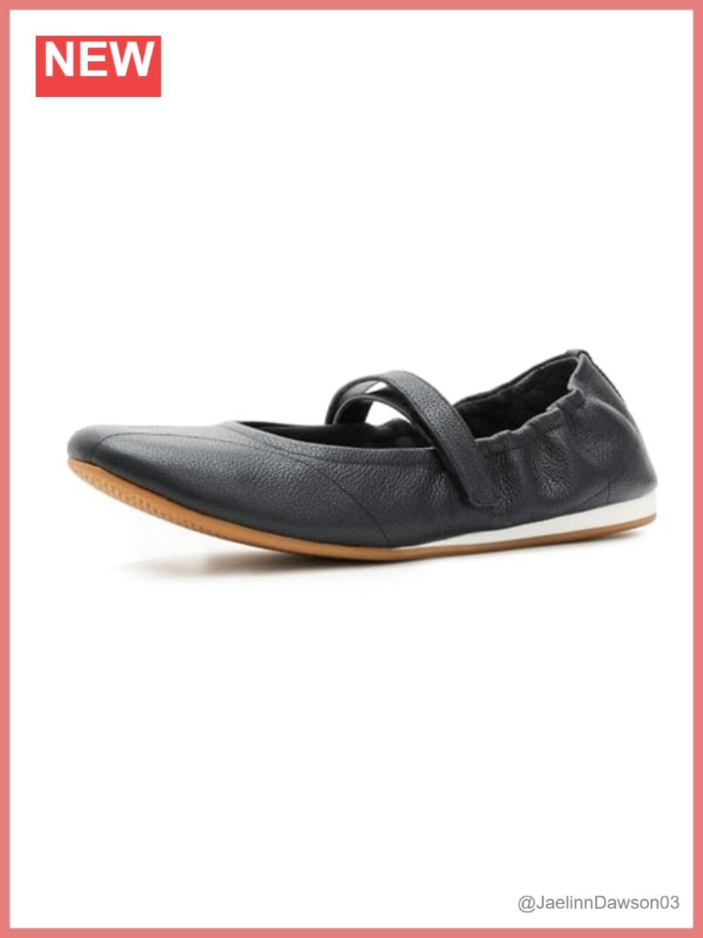 Leather Mary Jane Flats Round Toe Slip-On Comfort Cushioned Ballet Shoes